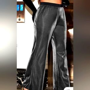 New shein plus high waist metallic pants black